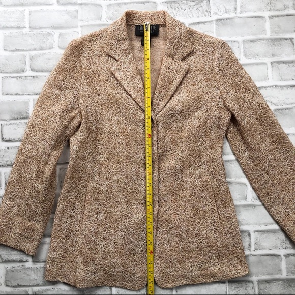 Lafayette 148 Twisted Crochet Blazer Jacket | Women’s Sz 4 | Taned | Pockets - Picture 8 of 14